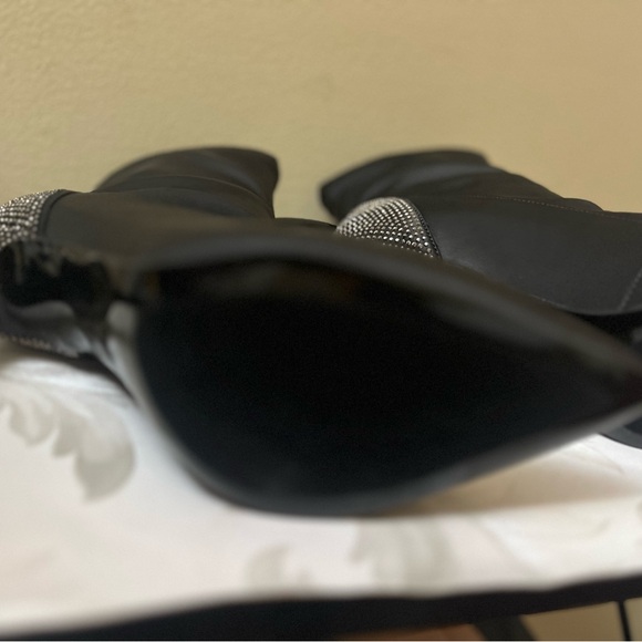 🆕. Elegant Black Studded Stiletto Ankle Boots 7.5 NWT - Picture 4 of 9